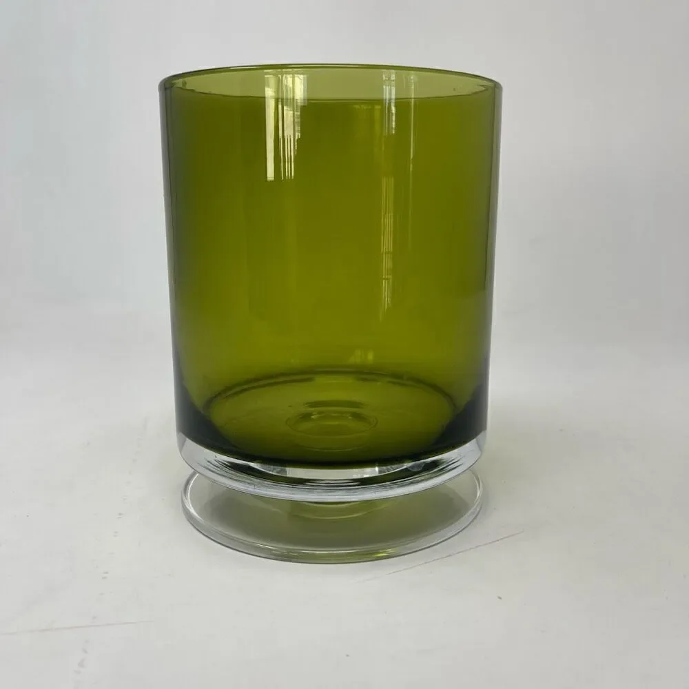 Mid-century, modern fluted hurricane style glass dish ￼
